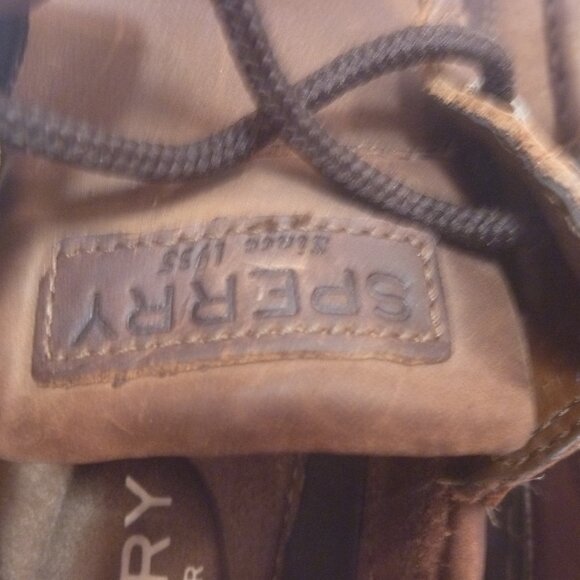 New Sperry Tarpon Ultralite 2-Eye Boat Shoes Brown Leather Men 8 M Top Sider - Picture 8 of 15